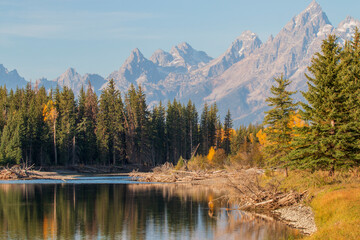 Scenic Autumn Landscape in Grand Teton National Park Wyoming