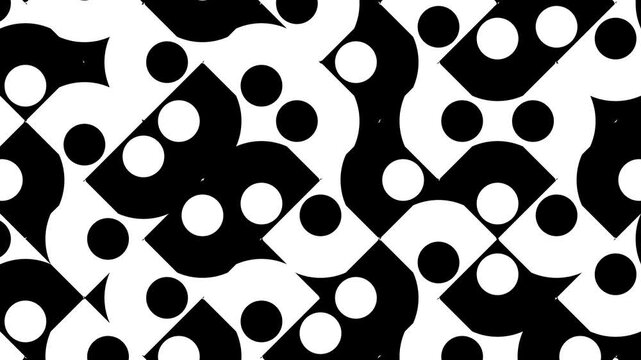Minimalist Black and White Geometric Animation &ndash; Circles and Squares in High Contrast Loop for Graphic Design, Motion Graphics, and Artistic Visuals