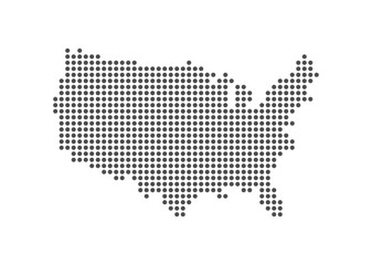 USA - Dotted Map. Map formed by Dots. Vector Illustration