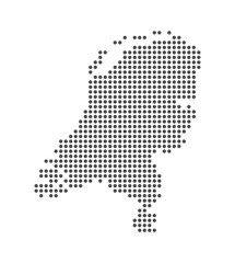 Netherlands - Dotted Map. Map formed by Dots. Vector Illustration