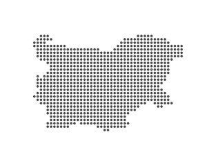 Bulgaria - Dotted Map. Map formed by Dots. Vector Illustration