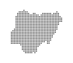 Nigeria - Dotted Map. Map formed by Dots. Vector Illustration