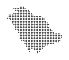 Fototapeta premium Saudi Arabia - Dotted Map. Map formed by Dots. Vector Illustration