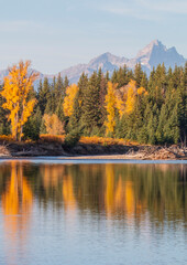 Scenic Autumn Landscape in Grand Teton National Park Wyoming