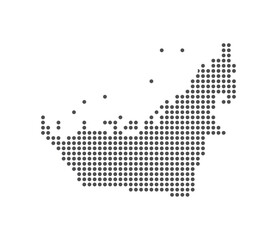 United Arab Emirates - Dotted Map. Map formed by Dots. Vector Illustration