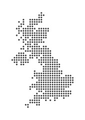 United Kingdom - Dotted Map. Map formed by Dots. Vector Illustration