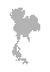 Thailand - Dotted Map. Map formed by Dots. Vector Illustration