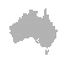 Obraz premium Australia - Dotted Map. Map formed by Dots. Vector Illustration