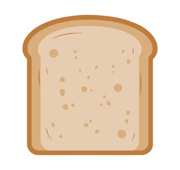 flat design single bread slice icon vector illustration
