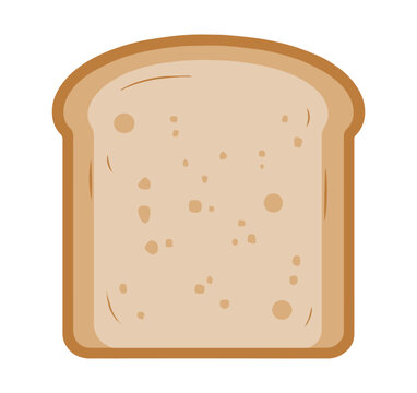 flat design single bread slice icon vector illustration