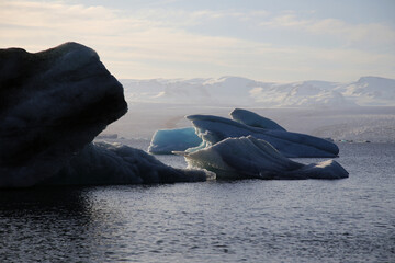 Landschaftsbild auf Island, Jokulsarlon, Gletschersee