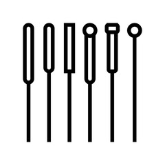needles acupuncture line icon vector. needles acupuncture sign. isolated contour symbol black illustration