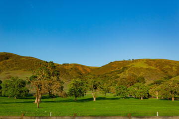 Fototapeta premium Sunny view of the rural landscape around Los Banos