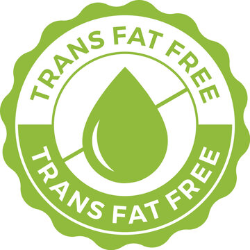 Trans fats free label. Low cholesterol icon. Trans fat free illustration for product packaging logo, sign, symbol or emblem. Low calories badge isolated.