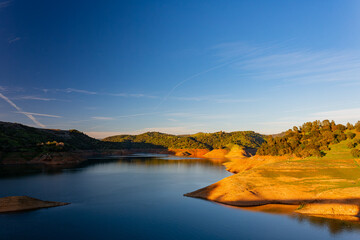 Sunny view of the landscape of San Luis Reservoir State Recreation Area