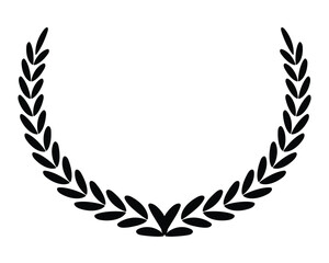 Laurel circle wreath branch and leaves design for winner trophy 