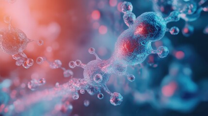 Obraz premium Visual representation of a neural network with synaptic connections in a microscopic view, perfect for scientific and educational uses