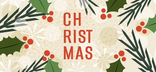 Minimalistic postcard and banner. Christmas and New Year. Frame and shape. Elements and figure. Neo geometric. Modern trendy design. Hand drawn and doodle. Ornaments. Xmas. Cut out. Simple. 2025. Flat