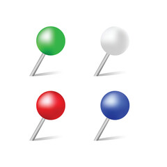 Realistic Map Pin Icon Set Vector Design.