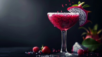 Dragon Fruit Delight Exotic Cocktail with a Sweet Twist