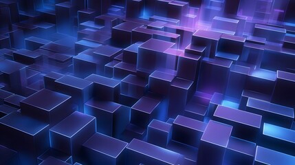 Fototapeta premium 3d rendering of blue and purple abstract geometric background. Scene for advertising, technology, showcase, banner, game, sport, cosmetic, business, metaverse. Sci-Fi Illustration. Product display