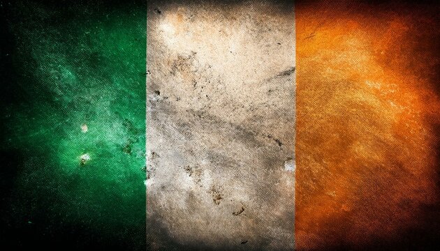 古いビンテージのアイルランドの国旗(Old grunge vintage Ireland flag.)
