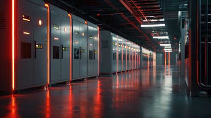 Powering the Future EcoFriendly Battery Storage Units Illuminated with LED Lights