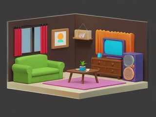 Living Room 3D Design