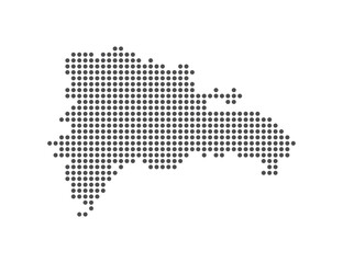 Dominican Republic - Dotted Map. Map formed by Dots. Vector Illustration