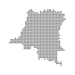 Democratic Republic of the Congo - Dotted Map. Map formed by Dots. Vector Illustration
