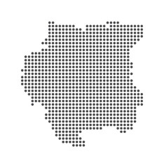 Suriname - Dotted Map. Map formed by Dots. Vector Illustration