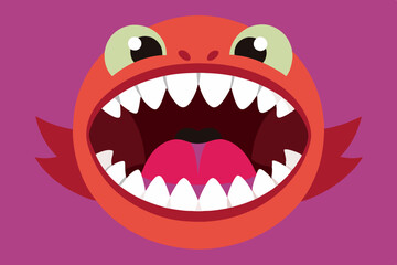 Cute monster mouths vector set. Monster expression funny, tongue and monster mouths with teeth illustration.with white background