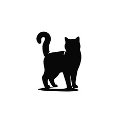 Flat design cat silhouette vector