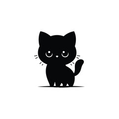 Fototapeta premium Flat design cat silhouette vector