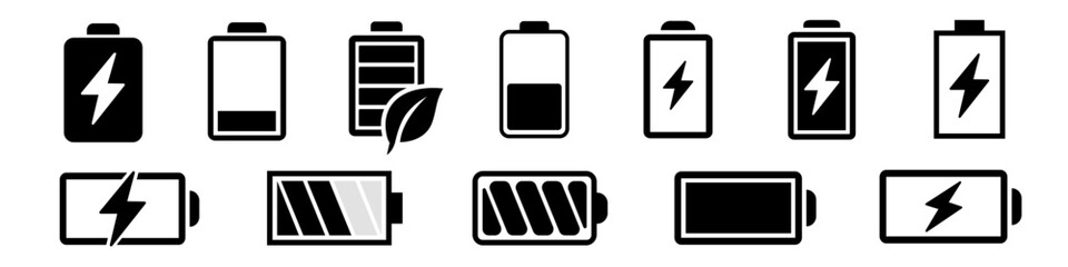 Battery icon. Battery battery icon set.