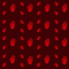 real hearts seamless pattern valentines day