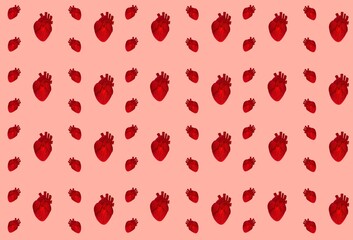 real hearts seamless pattern valentines day