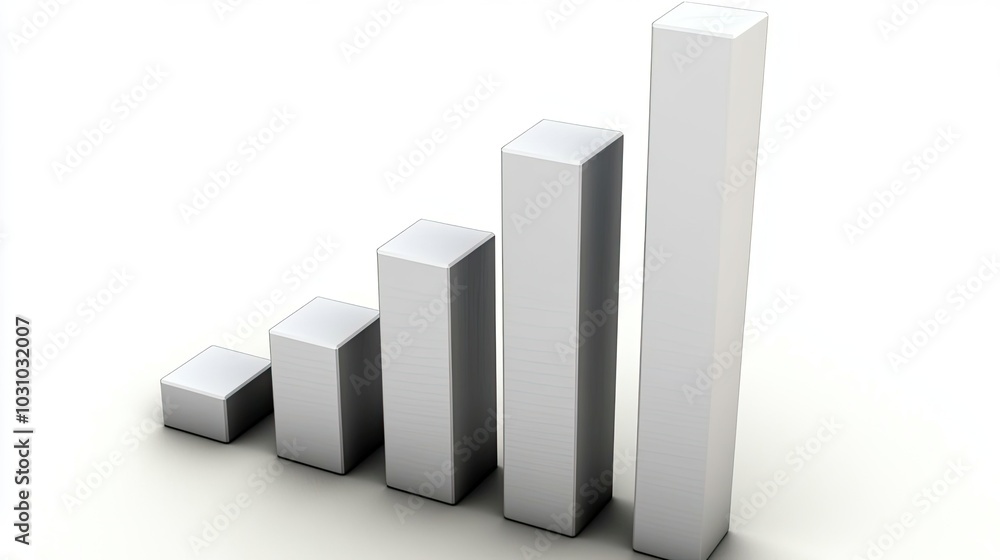 Poster rising bar graph showing positive trend in data