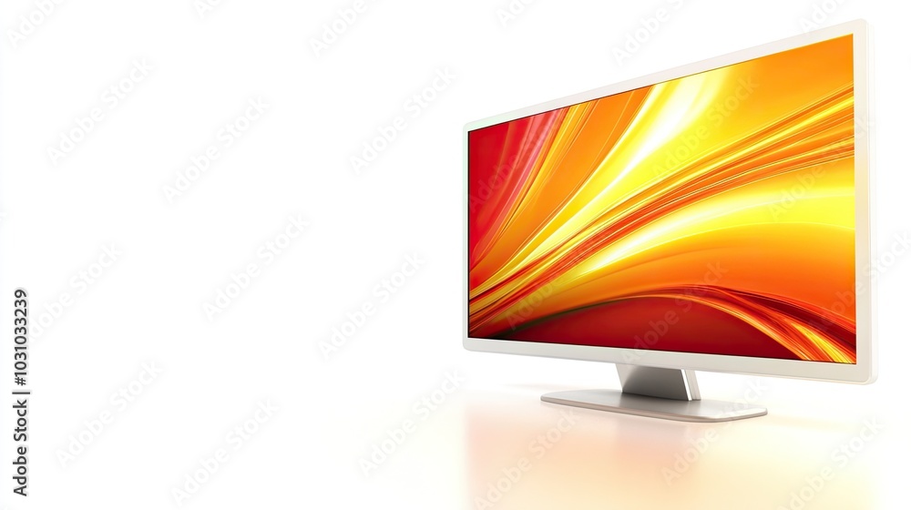 Poster vibrant monitor display with colorful background