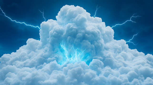 An incredible scene depicting a mighty Tsunami Wave erupting from a majestic Column of Water under vibrant Lightning affecting all it meets