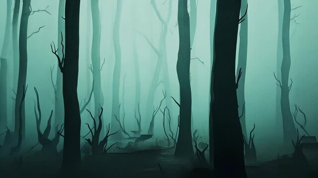 forest in the fog