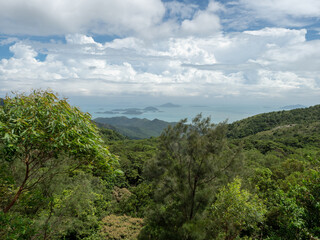 Naklejka premium Hong Kong islands overview seen from the Tian Tan Buddha statue
