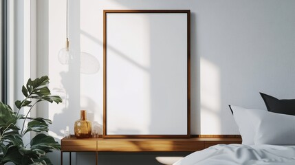 Blank Canvas Mockup Bedroom Interior Design