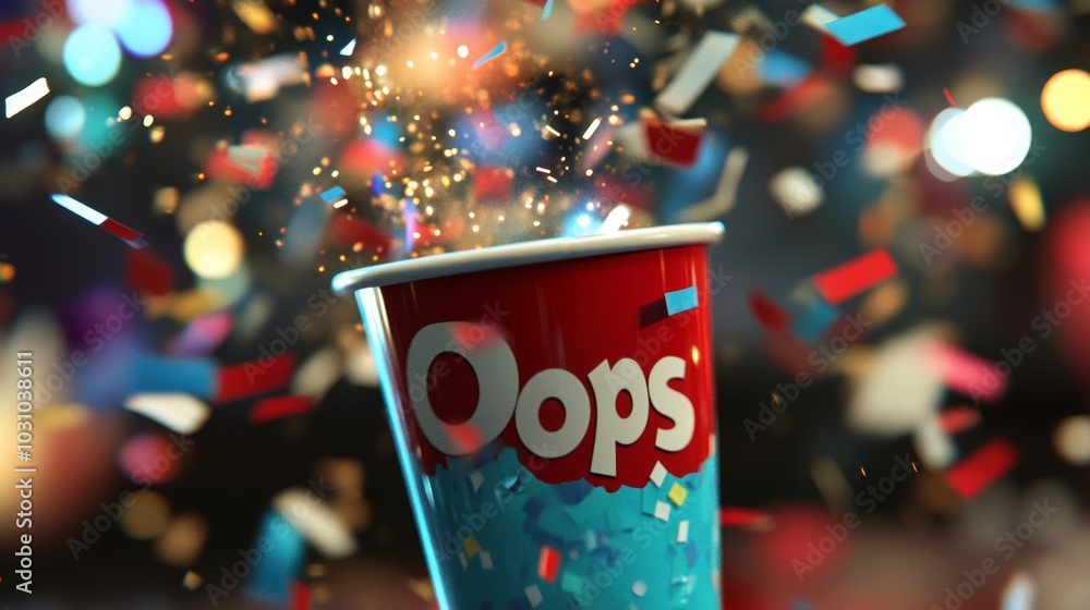 Poster a red cup with the word 