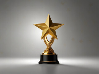 A golden trophy with a star on top