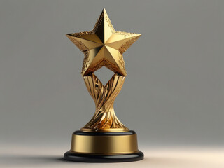 A golden trophy with a star on top