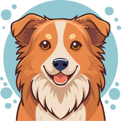 Portrait of a beautiful dog. Vector illustration