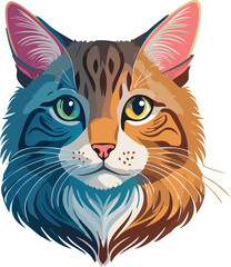 Portrait of a beautiful cat. Vector illustration