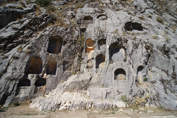 Burdur - Turkiye - October 27 - 2022 : Western Necropolis of Sagalassos ancient city