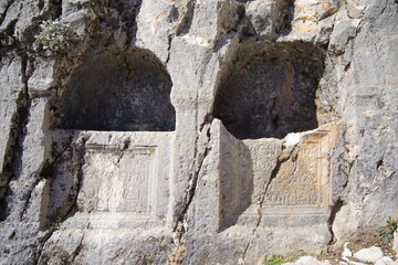 Burdur - Turkiye - October 27 - 2022 : Western Necropolis of Sagalassos ancient city